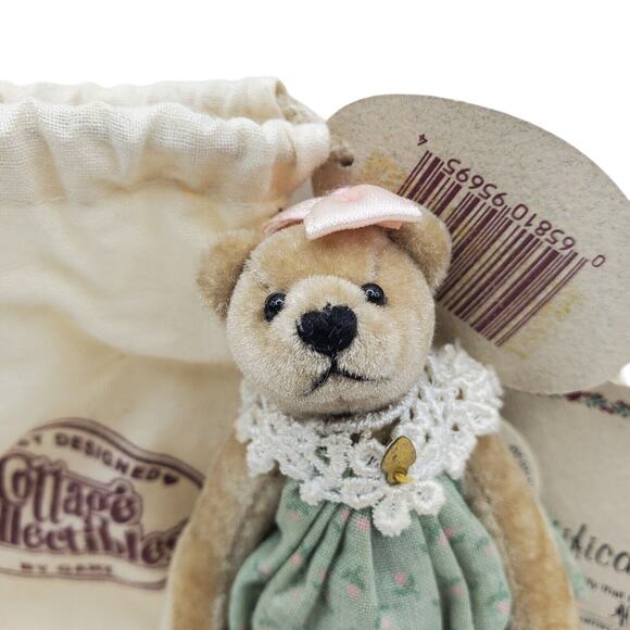 Ganz Cottage Collectibles Miniature KELLY Teddy Bear Bag COA CC7306 Floral Dress - Picture 1 of 5